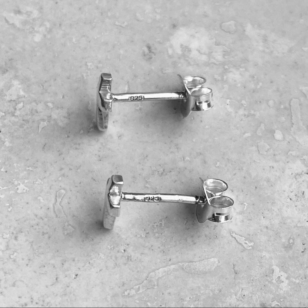Sterling Silver Tiny Cross Earrings, Stud Earring… - image 8
